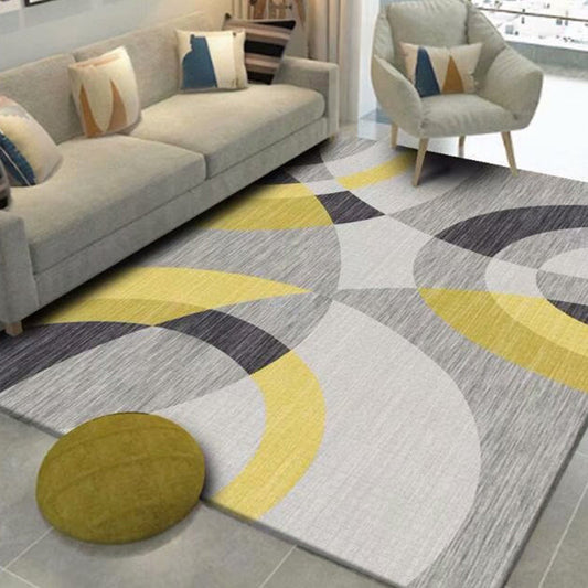 Modern Geometric Block Rug – Stain Resistant, Non-Slip, Machine Washable, Multicolored