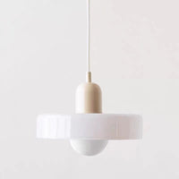 White Glass + Beige Lamp Cup - Without Light Source