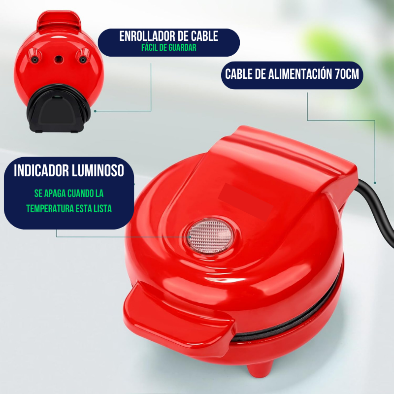 Mini Electric Waffle Maker - Easy to Use Multi-Function Waffle Iron