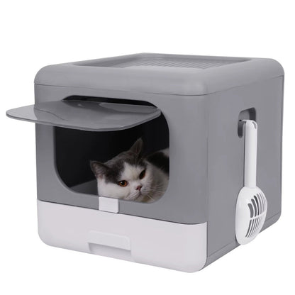 Portable Cat Litter Box - Space-Saving and Collapsible Design