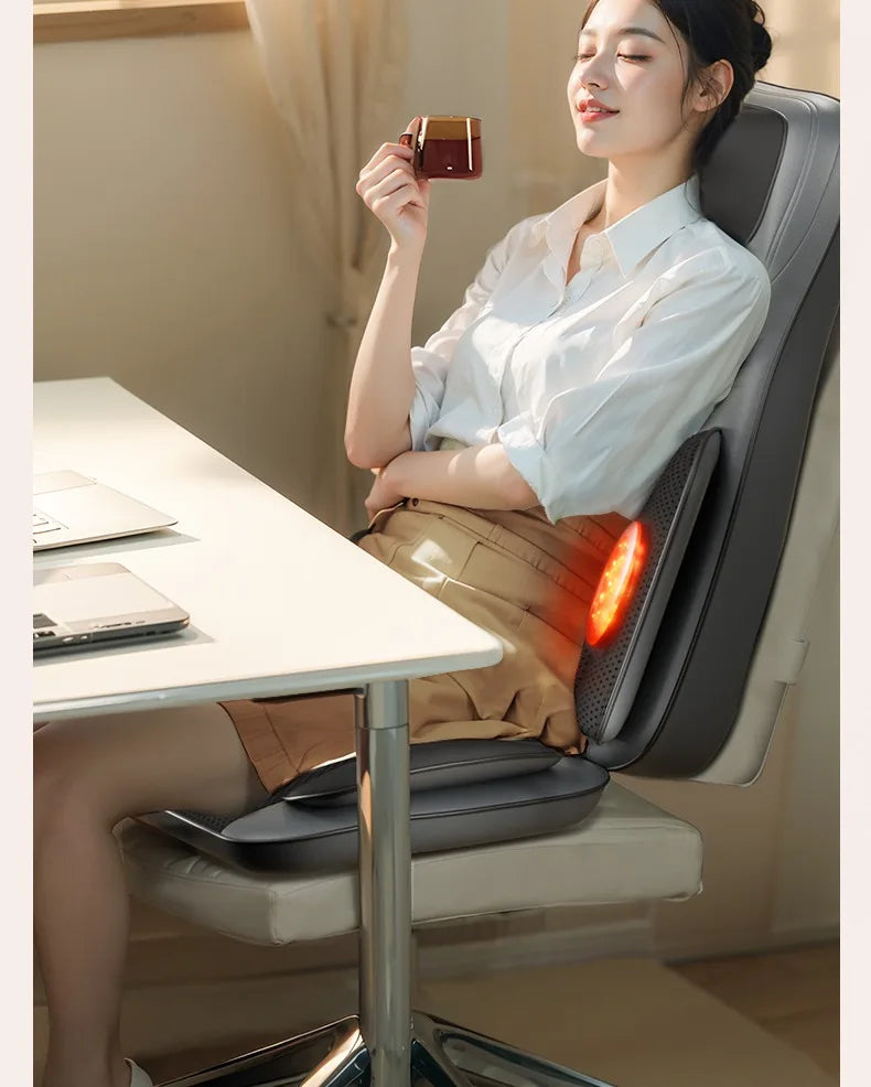 Heat-Enhanced Massage Cushion – Full Body Vibration for Office & Car
