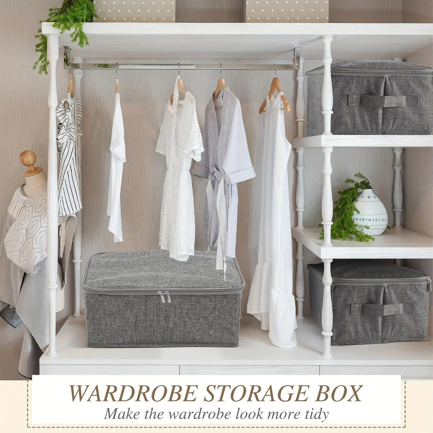 Foldable Storage Bins with Lids | Stackable, Durable Fabric Boxes with Handles