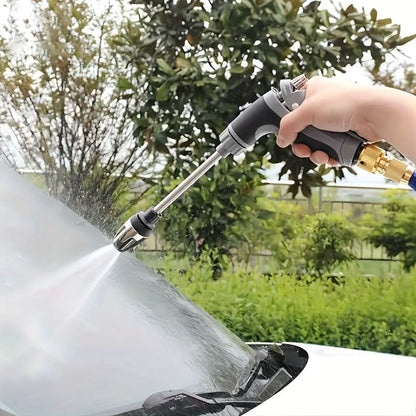 High-Pressure Garden Hose Nozzle with Foam Cannon and Extended Handle