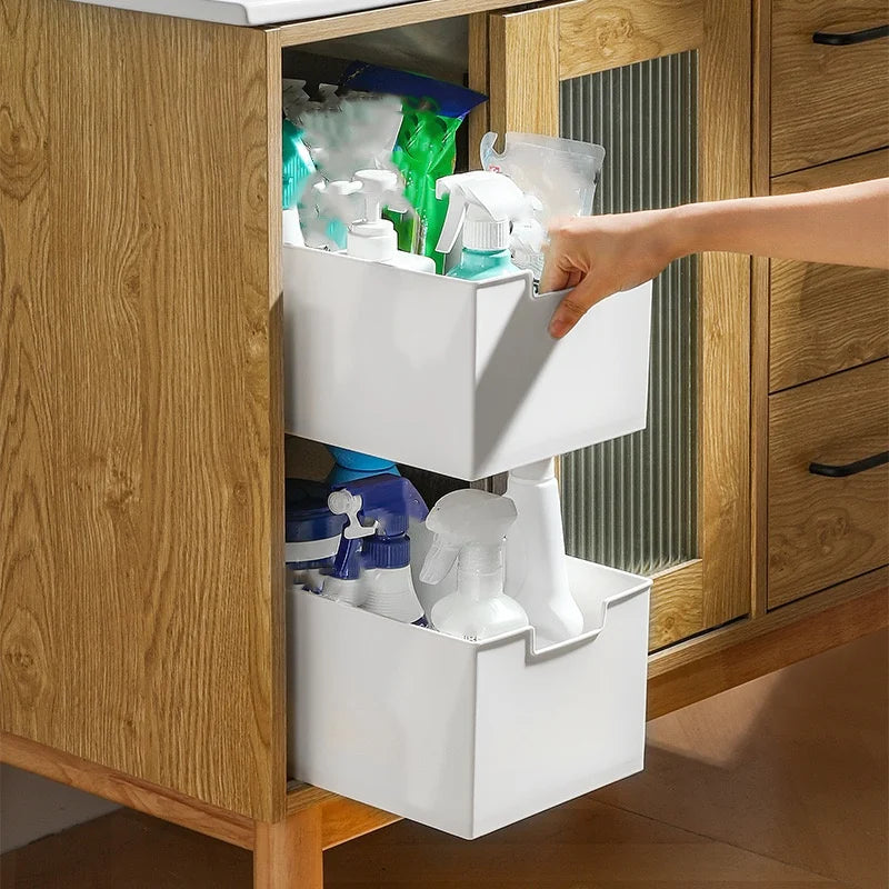 Expandable Drawer Organizer with Guide Rail | Versatile Storage Box