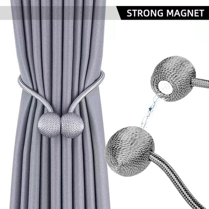 Magnetic Curtain Holders Set of 2 | Modern Design with Adjustable Cords for Living Room and Bedroom Curtains