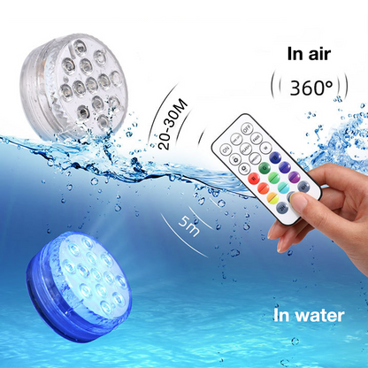 Remote-Controlled Underwater LED Light – RGB Multicolor Pool Lighting for Bathrooms and Ponds