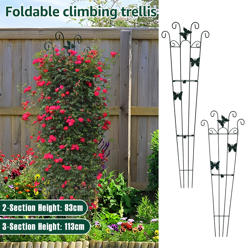 Foldable Metal Garden Trellis | Rust-Resistant | 83–113 cm | Support for Vegetables and Flowers
