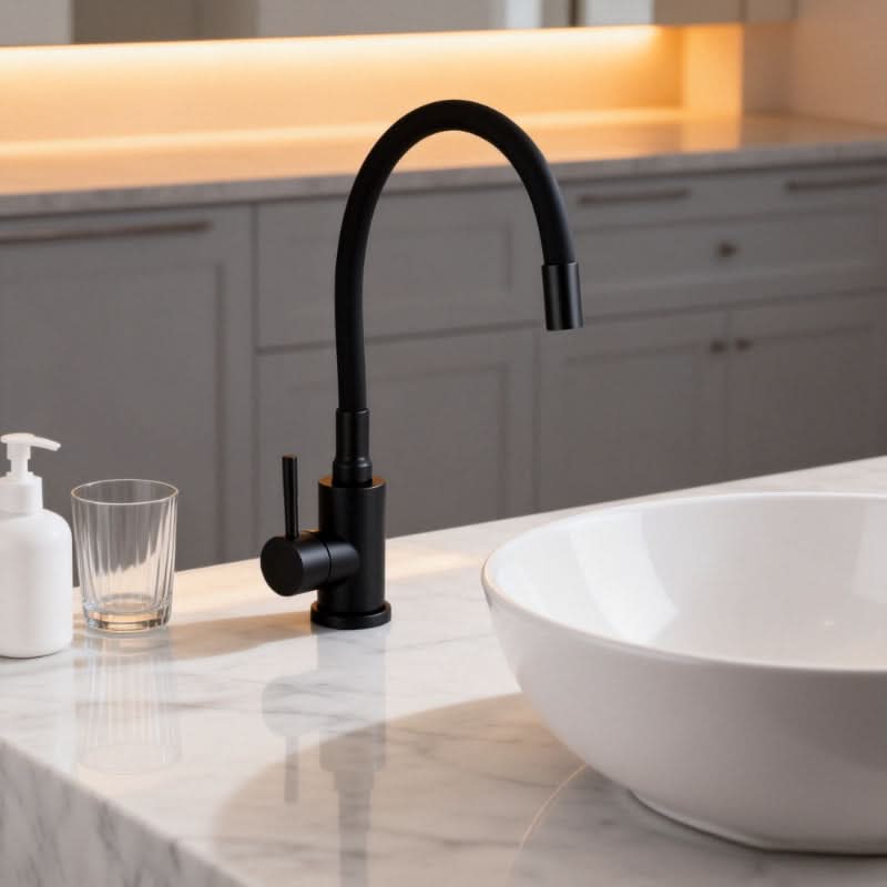 Black 360-Degree Rotating Kitchen Sink Tap