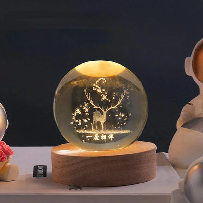 Cosmic Ambient Home Decor - LED Crystal Sphere Night Lamp