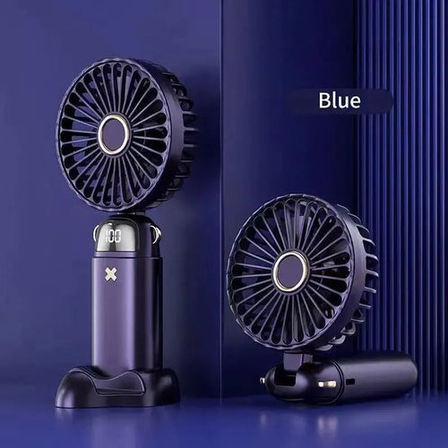 Compact USB Desk Fan with Phone Holder | Mini Handheld Fan | 5 Speed Settings | Quiet Operation