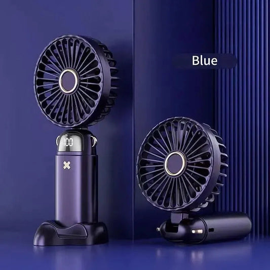 Compact USB Desk Fan with Phone Holder | Mini Handheld Fan | 5 Speed Settings | Quiet Operation