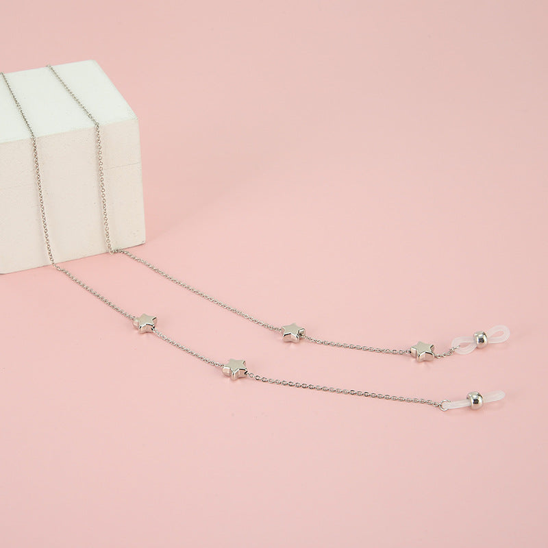 Gold Beaded Eyewear Chain with Adjustable Length