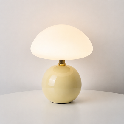 Ceramic Base Mushroom-Shaped Table Lamp