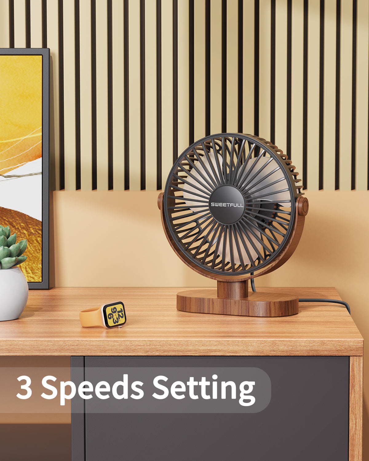 6.5 Inch Portable USB Desk Fan for Home, Office, Car, and Travel