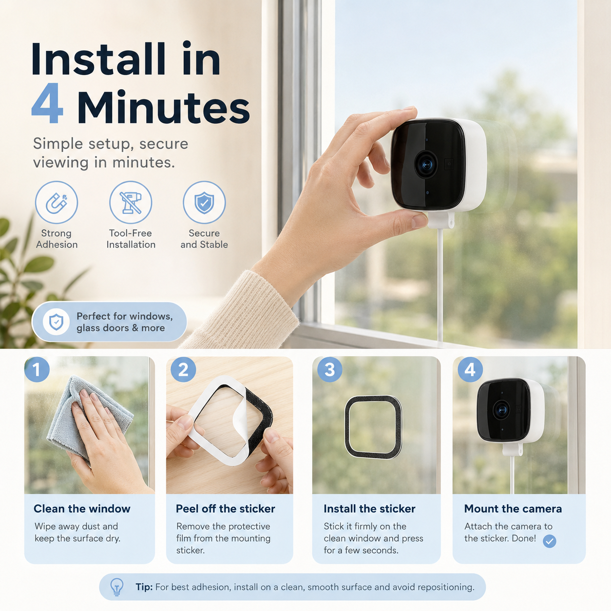 WiFi Security Camera for Windows, 1080P with 32GB Memory Card