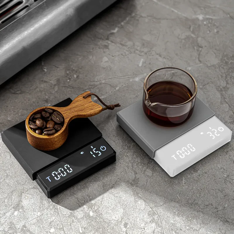 Compact Digital Coffee Scale Featuring Timer Function