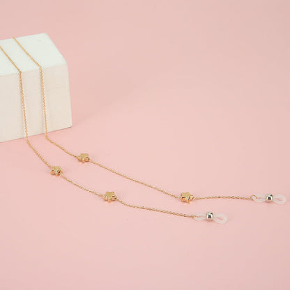 Gold Beaded Eyewear Chain with Adjustable Length