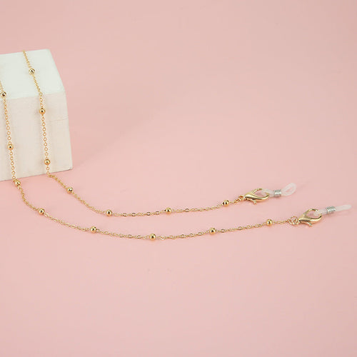 Gold Beaded Eyewear Chain with Adjustable Length