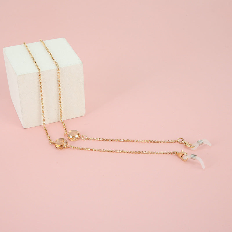 Gold Beaded Eyewear Chain with Adjustable Length