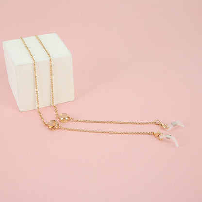 Gold Beaded Eyewear Chain with Adjustable Length
