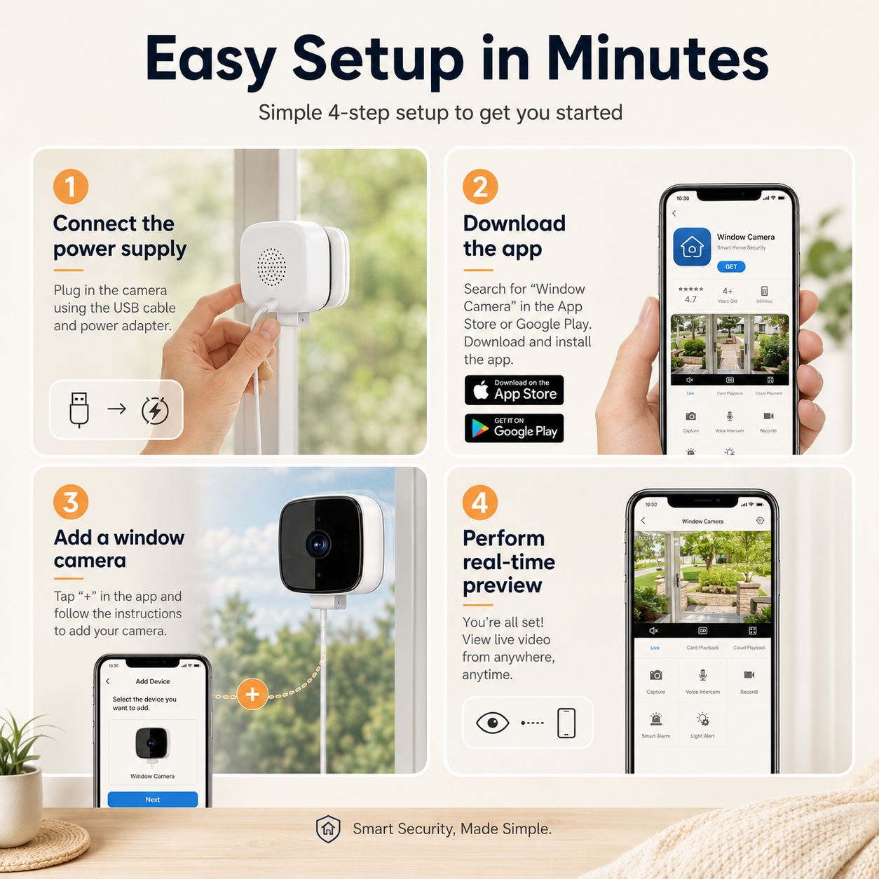 WiFi Security Camera for Windows, 1080P with 32GB Memory Card