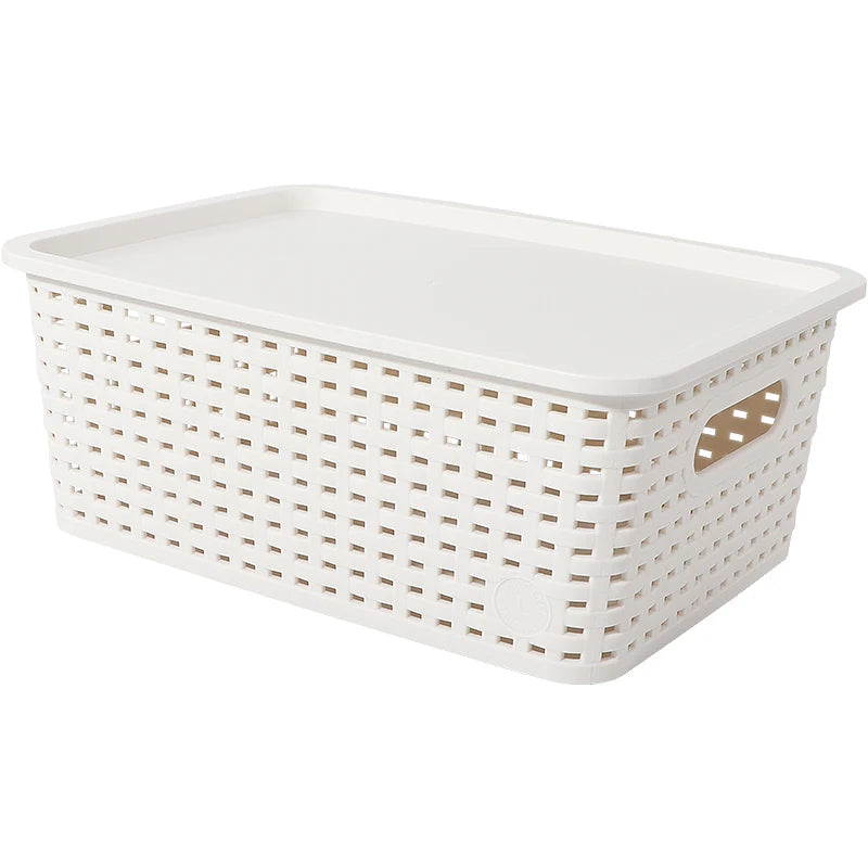 Stackable Plastic Storage Bins with Lid | Contemporary Ventilated Organizers for Office, Bedroom & Kids Room