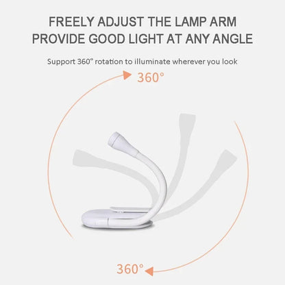 Rechargeable Mini LED Book Light | 360° Clip Design | Eye-Friendly