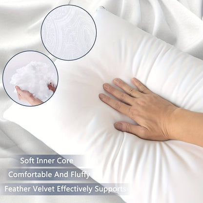 Cooling Bed Pillows for Sleepers – 2-Pack Microfiber Cover for Side, Stomach, Back