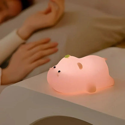 Touch-Controlled Rechargeable Night Light Lamp – Portable Squeeze Design