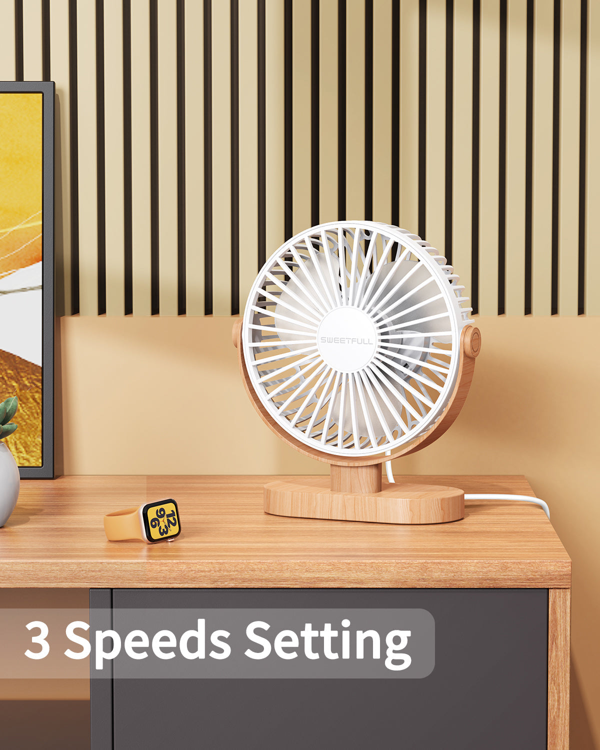 6.5 Inch Portable USB Desk Fan for Home, Office, Car, and Travel