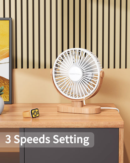 6.5 Inch Portable USB Desk Fan for Home, Office, Car, and Travel