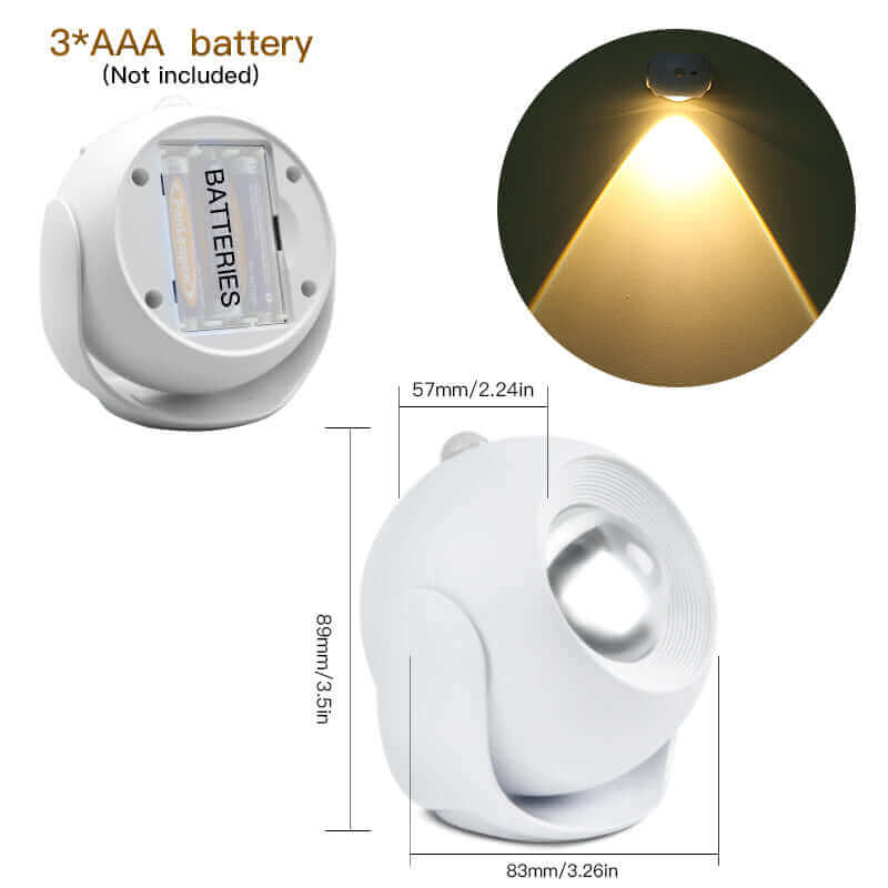 Wireless Human Sensing Light with Adjustable Angle - Rechargeable Indoor Sunset Lamp