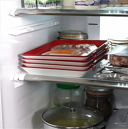 EcoFresh Storage Set with Flexible Airtight Covers | Stackable Containers for Food Prep & Refrigeration | Reusable