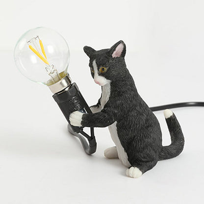 Decorative Resin Nightstand Lamp for Kids' Room - 1 Bulb Kitten Design