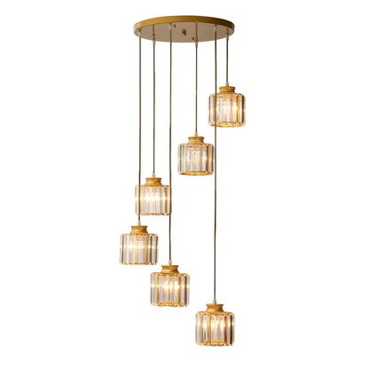 Elegant Grand Ceiling Light – Vintage Crystal Staircase Chandelier