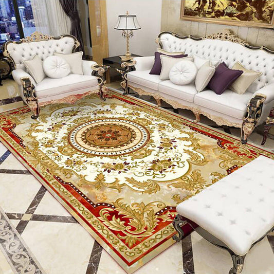 Multicolored Floral Pattern Synthetic Rug - Washable and Stain Resistant