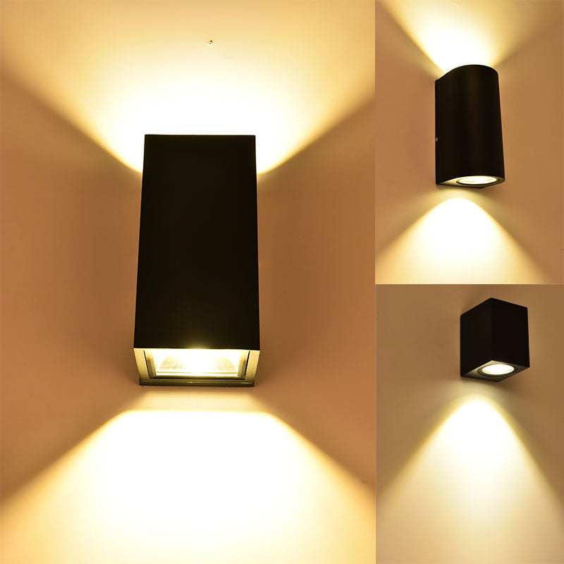 Minimalist Black LED Wall Mount Light - Geometric Aluminum Sconce for Patio
