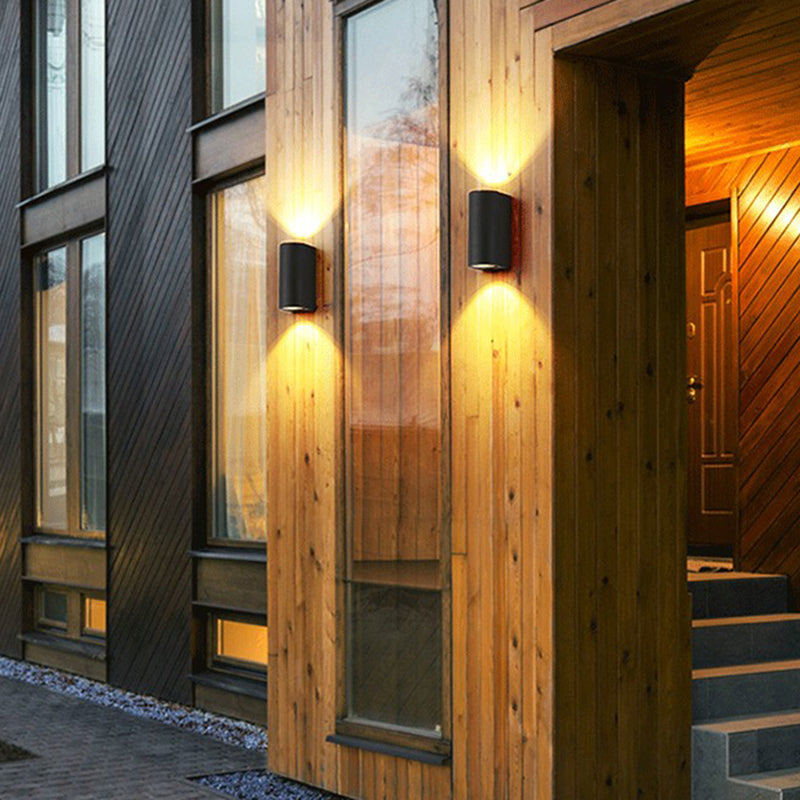 Minimalist Black LED Wall Mount Light - Geometric Aluminum Sconce for Patio