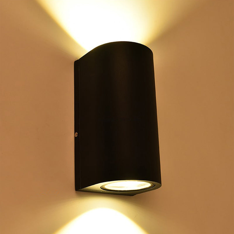 Minimalist Black LED Wall Mount Light - Geometric Aluminum Sconce for Patio