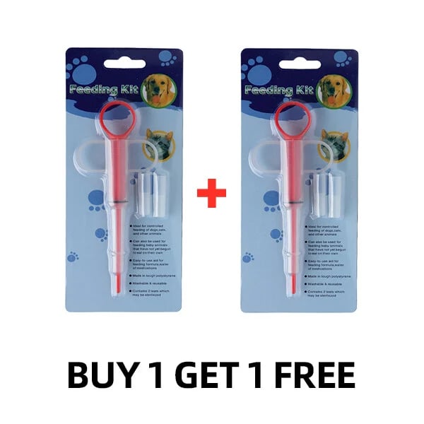 Pet Medication Dispenser with Soft Silicone Tip | Dual Nozzles for Pills & Liquids | Effortless Dosing