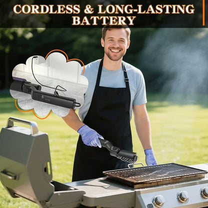 Rechargeable Electric Grill Cleaner with Rotating Brush Head