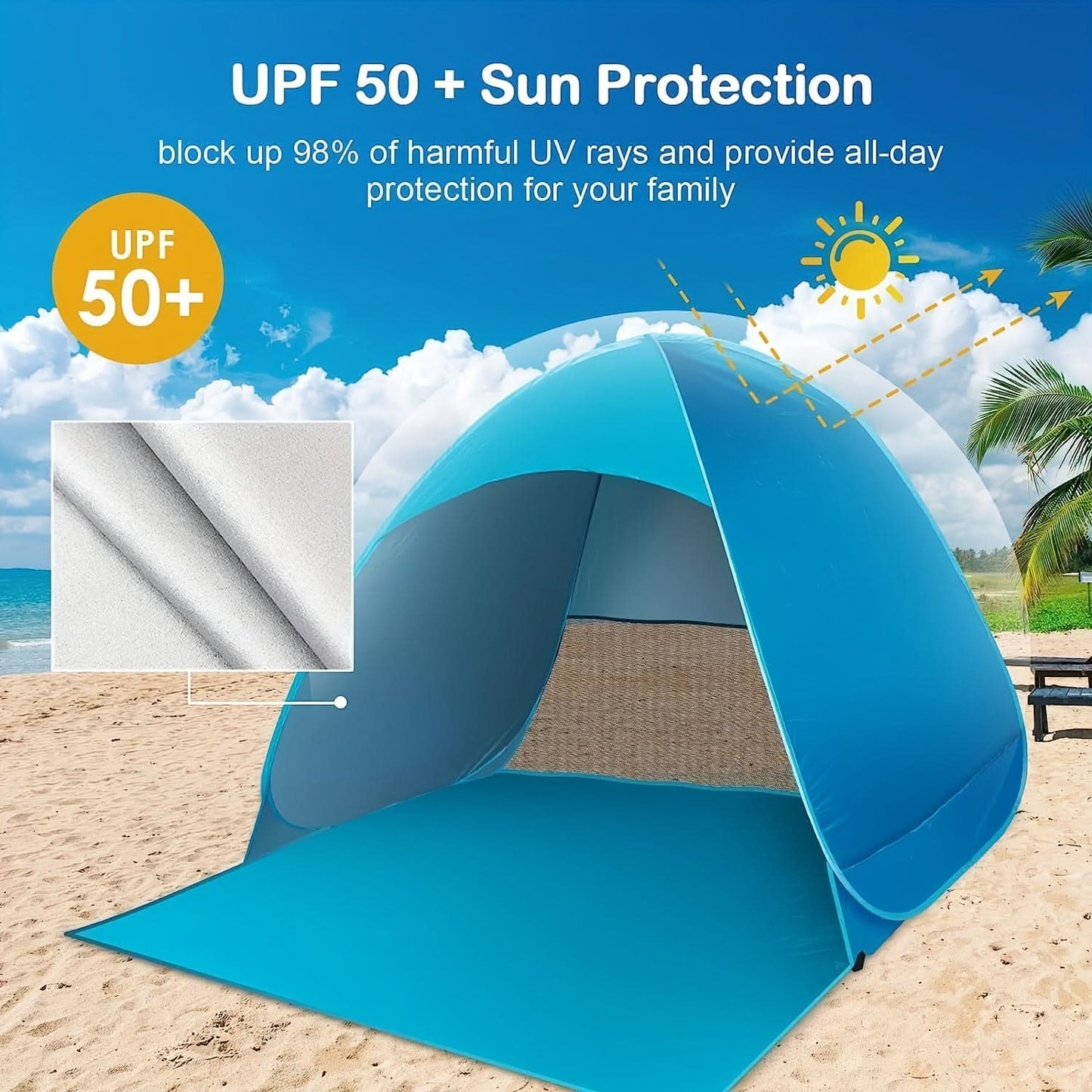 Beach Tent – Portable Pop Up Shelter for Sun Protection