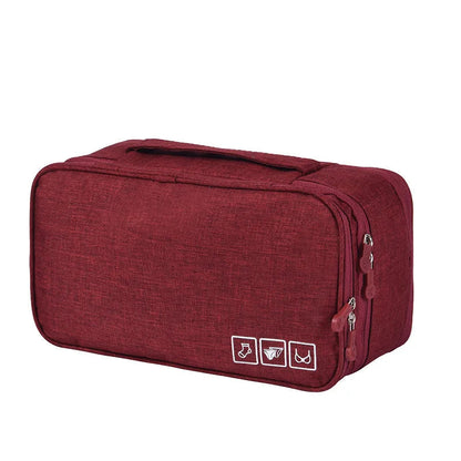 Travel Storage Bag with Multiple Compartments for Lingerie and Cosmetics – Waterproof Polyester