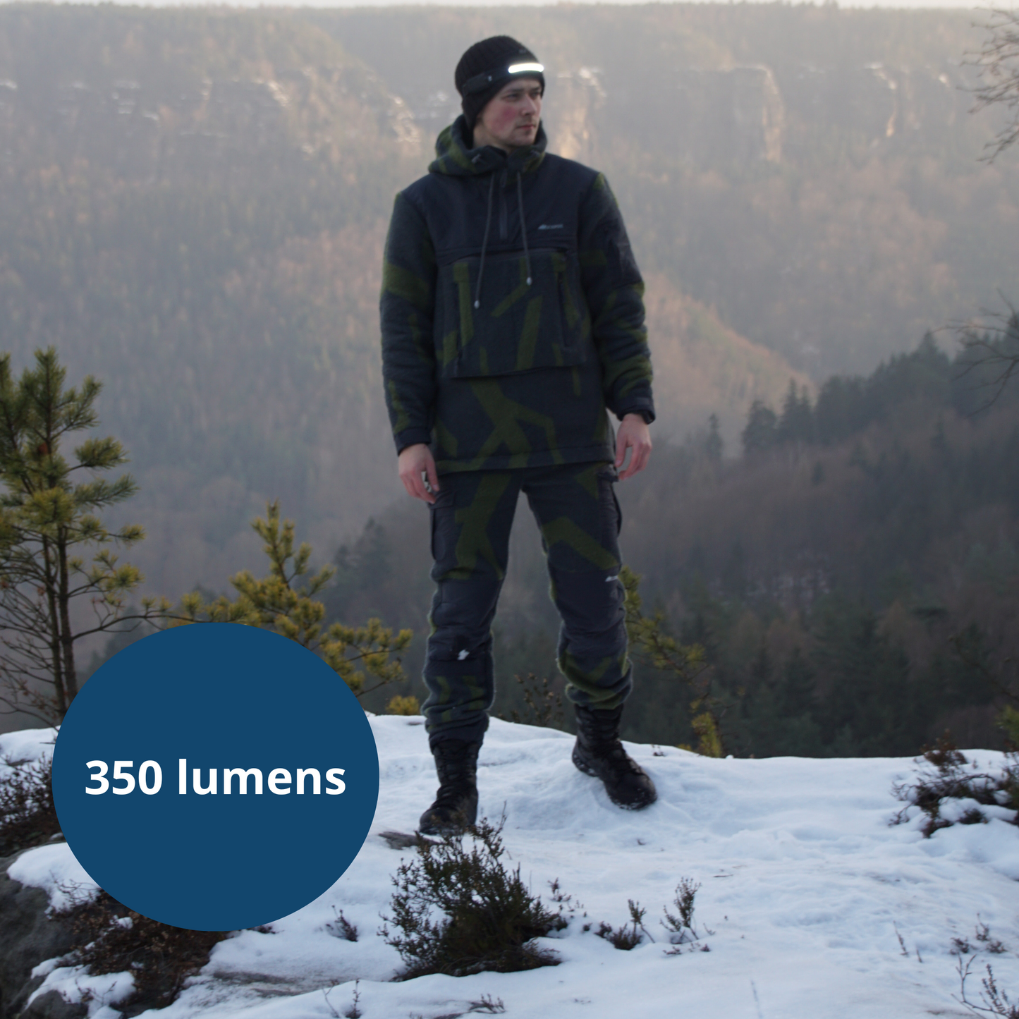 BrightBeam Rechargeable Headlamp with 230° Field of View