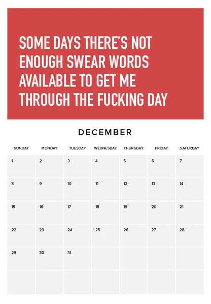 Embrace Adulting 2024 Wall Calendar | Sarcastic Humor