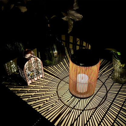 Solar-Powered Lantern for Outdoor Patio and Lawn Illumination