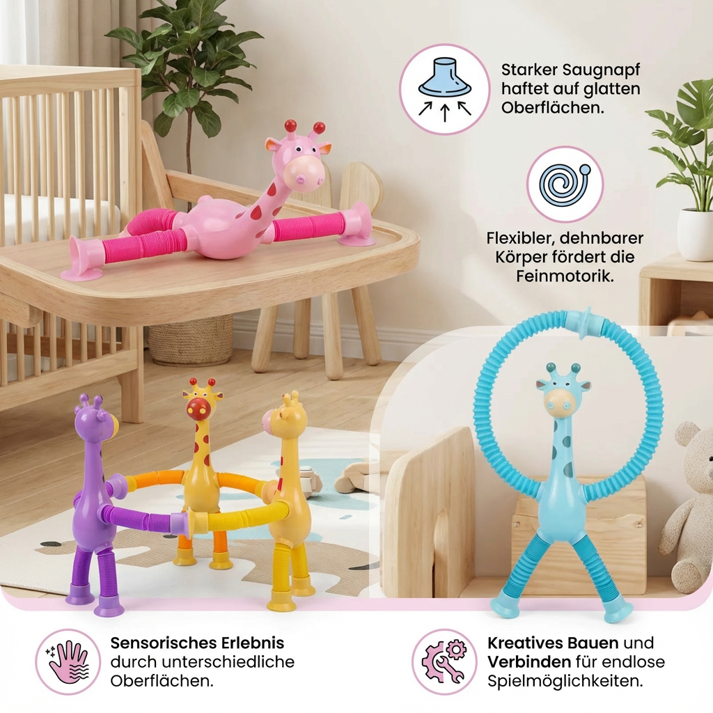 Baby Toy Giraffe with Sensory Suction Cups