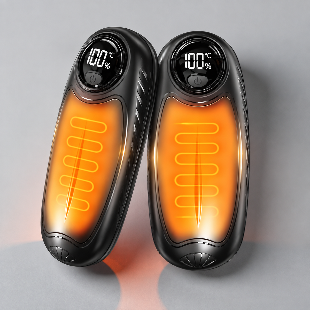 Portable Rechargeable Hand Warmers with LED Display – Pack of 2