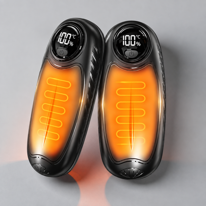 Portable Rechargeable Hand Warmers with LED Display – Pack of 2