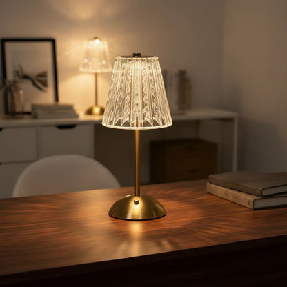 Rechargeable Golden Table Lamp for Stylish Ambient Illumination